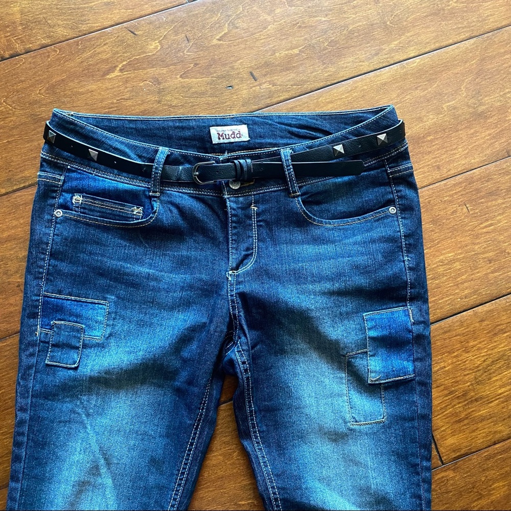 Mudd Jeans 11 patchwork, with belt